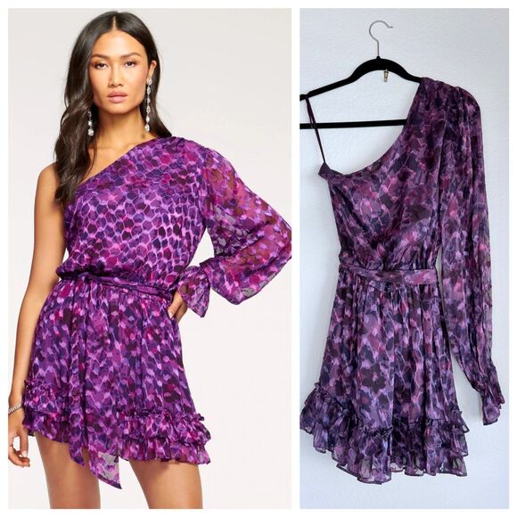 Ramy Brook Dresses & Skirts - NWT Ramy Brook Michelle Silk Blend One Shoulder Dress in Vibrant Purple Size 0